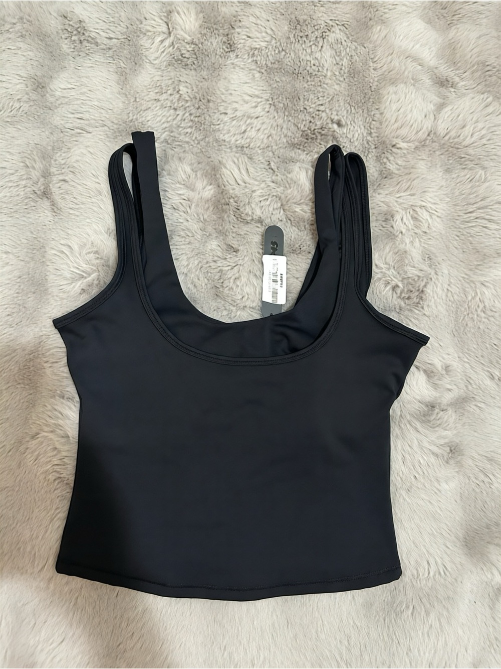 NWT NIKExSKIMS SKIMS DOUBLE STRAP SCOOP TANK Size S Obsidian - Picture 3 of 6